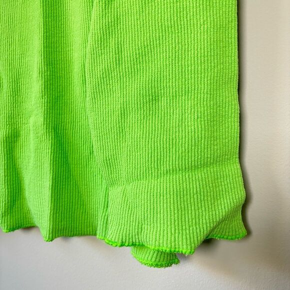 Skims Waffle Long Sleeve T-Shirt - Neon Green - 4x - NWT - Picture 5 of 10